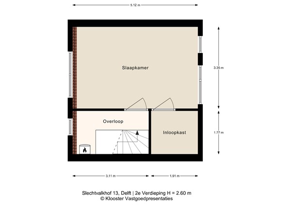 Plattegrond - Slechtvalkhof 13, 2623 PE Delft - 2e Verdieping.jpeg